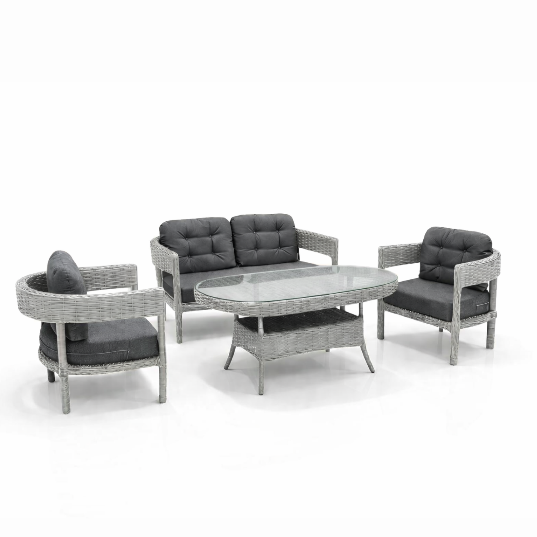 Lozan 2+1+1 Raddan Oturma Grubu - Gri